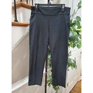 D.F.A. New York Women's Black Rayon Mid Rise Pull On Straight Legs Pant Size 10